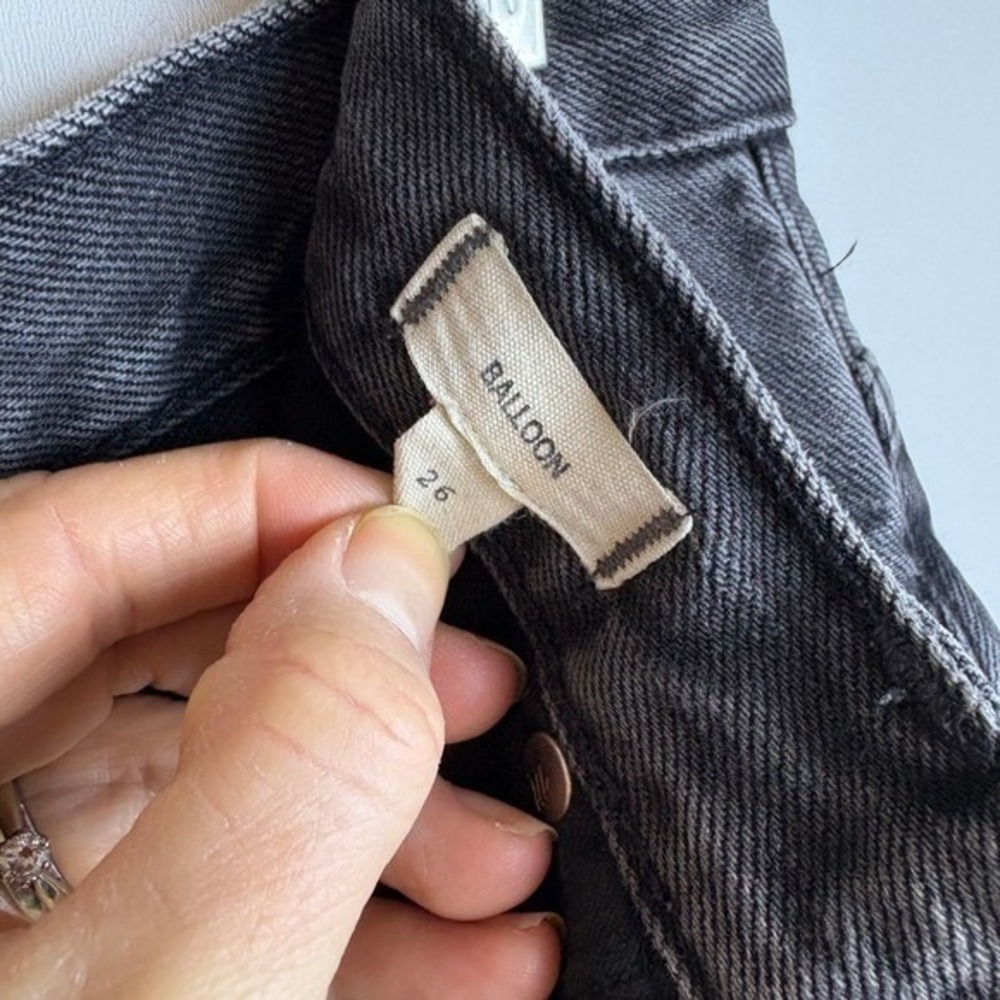 Madewell Balloon Jeans Charcoal Grey High Rise Size 26 - Picture 5 of 8